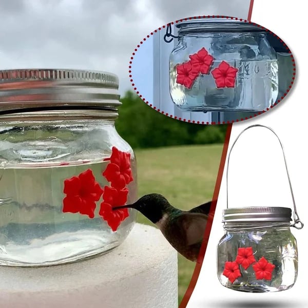 Mother's Day Gift -Beautiful Mason Jar Hummingbird Feeder w/Three Ports