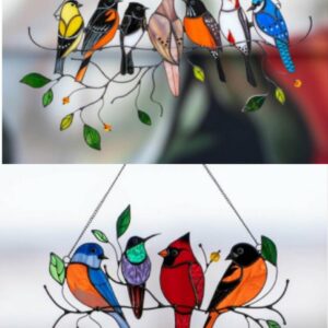 Mother’s Day Gift-The Best Gift-Birds Stained Window Panel Hangings (BUY MORE SAVE MORE)