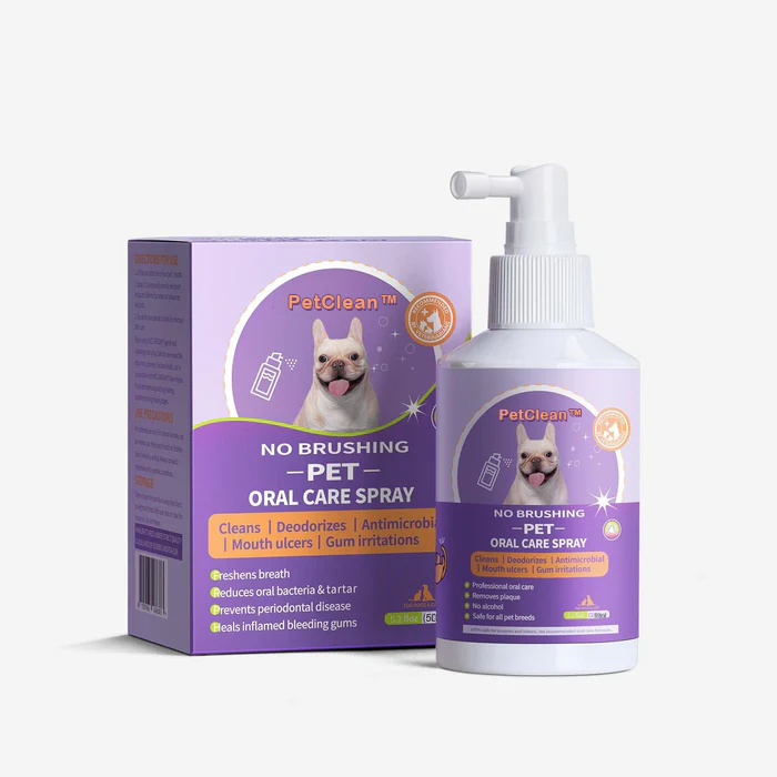 PetClean - Teeth Cleaning Spray for Dogs & Cats, Eliminate Bad Breath, Targets Tartar & Plaque, Without Brushing