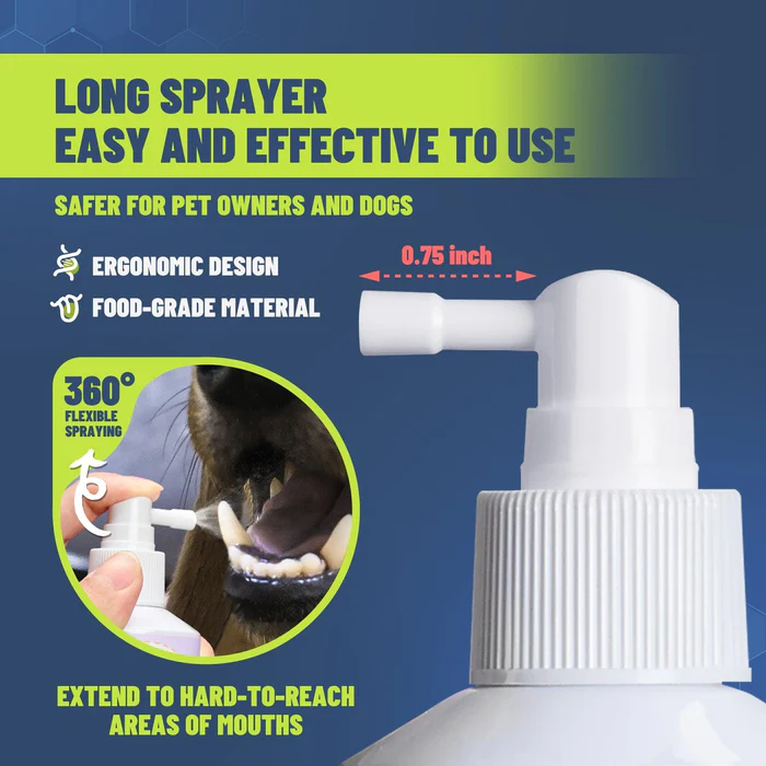 PetClean - Teeth Cleaning Spray for Dogs & Cats, Eliminate Bad Breath, Targets Tartar & Plaque, Without Brushing