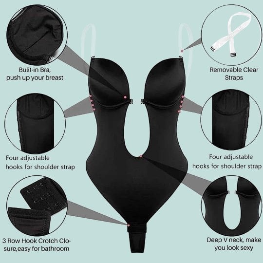 Plunge Backless Body Shaper Bra