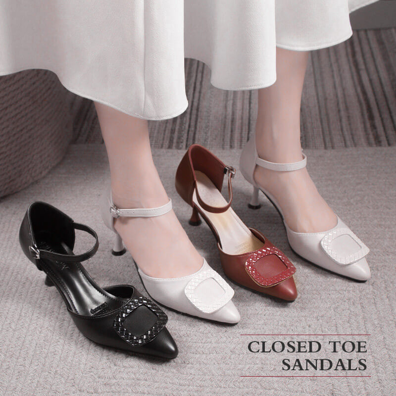 Pointed Toe High Heel Closed Toe Sandals (50% OFF)