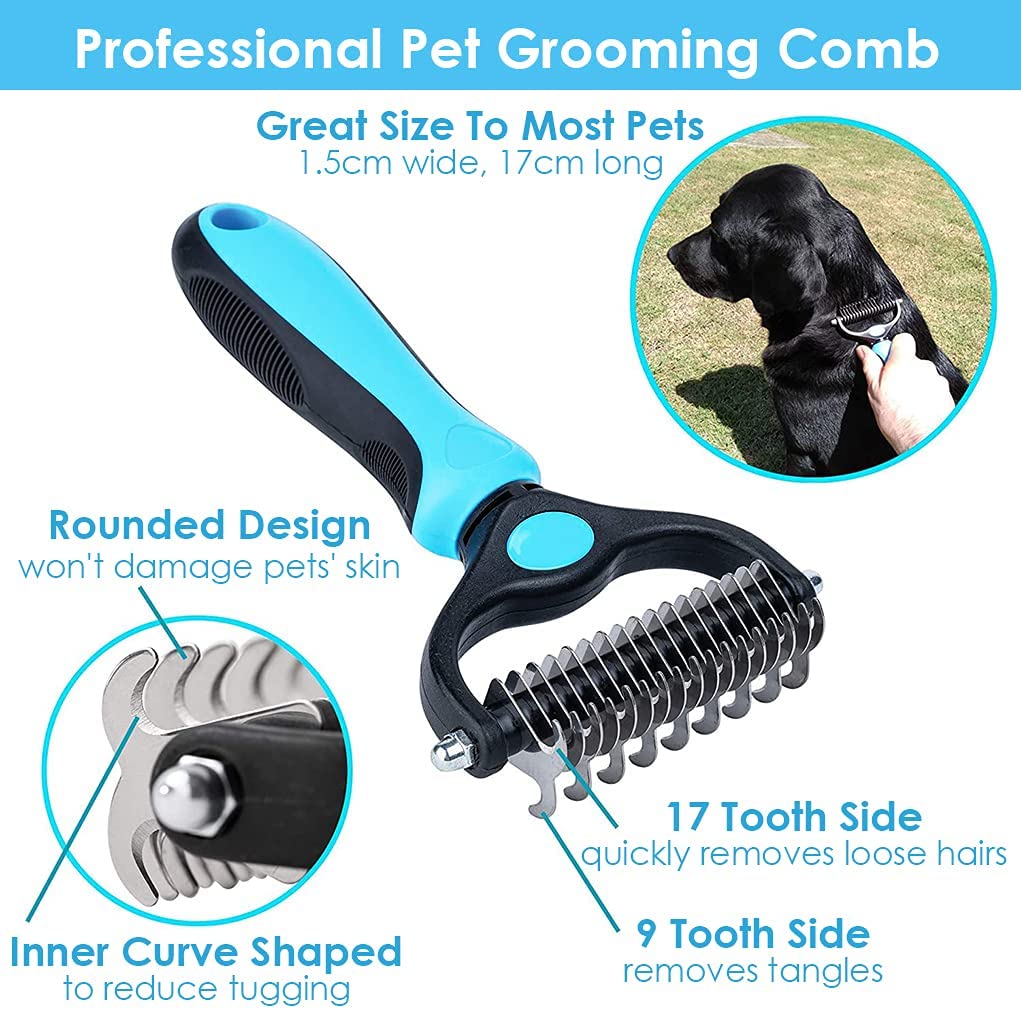 Professional Grooming & Deshedding Comb - Removes Tangled & Matted Fur!