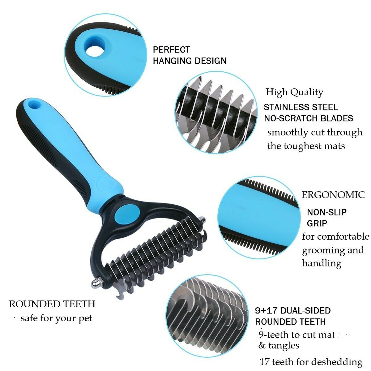 Professional Grooming & Deshedding Comb - Removes Tangled & Matted Fur!