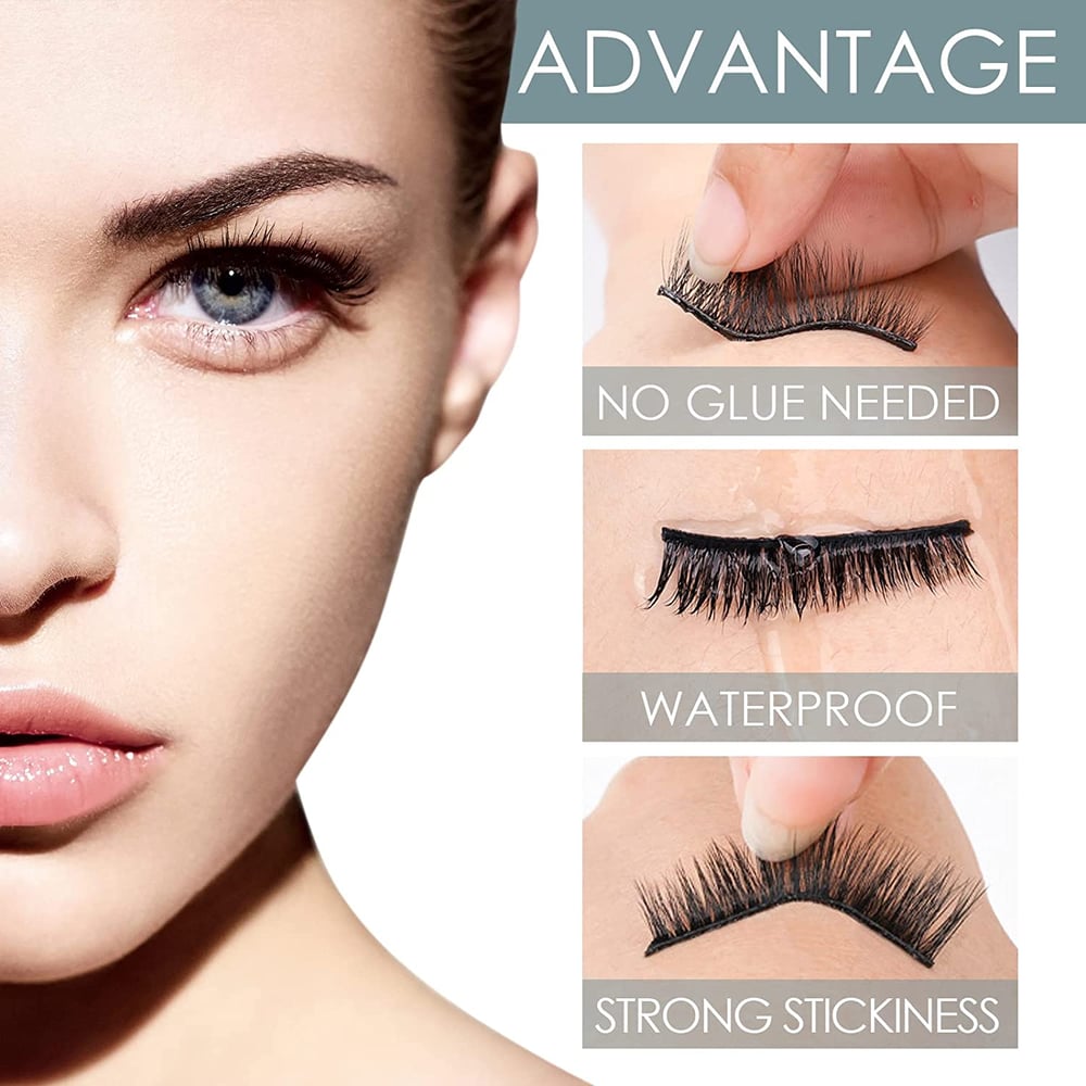 Reusable self-adhesive false eyelashes