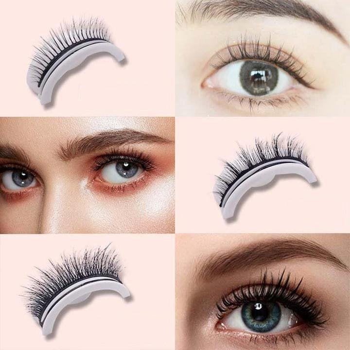 Reusable self-adhesive false eyelashes