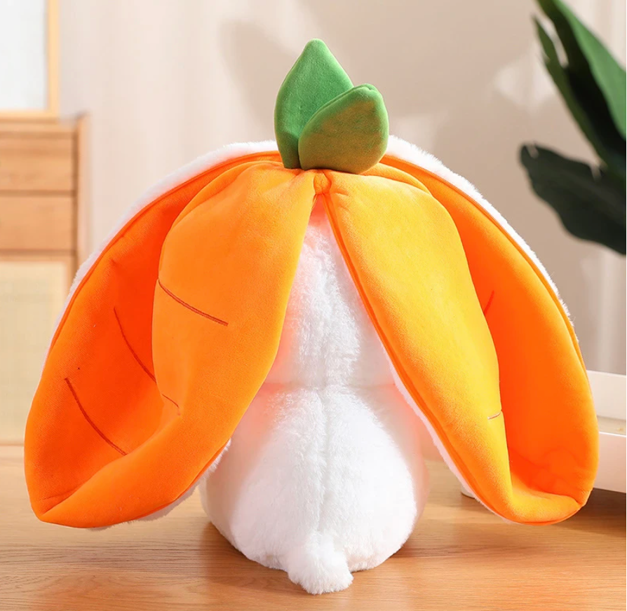 Reversible Carrot Strawberry Bunny Plushies