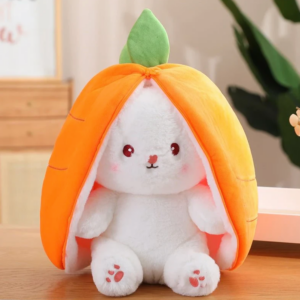 Reversible Carrot Strawberry Bunny Plushies