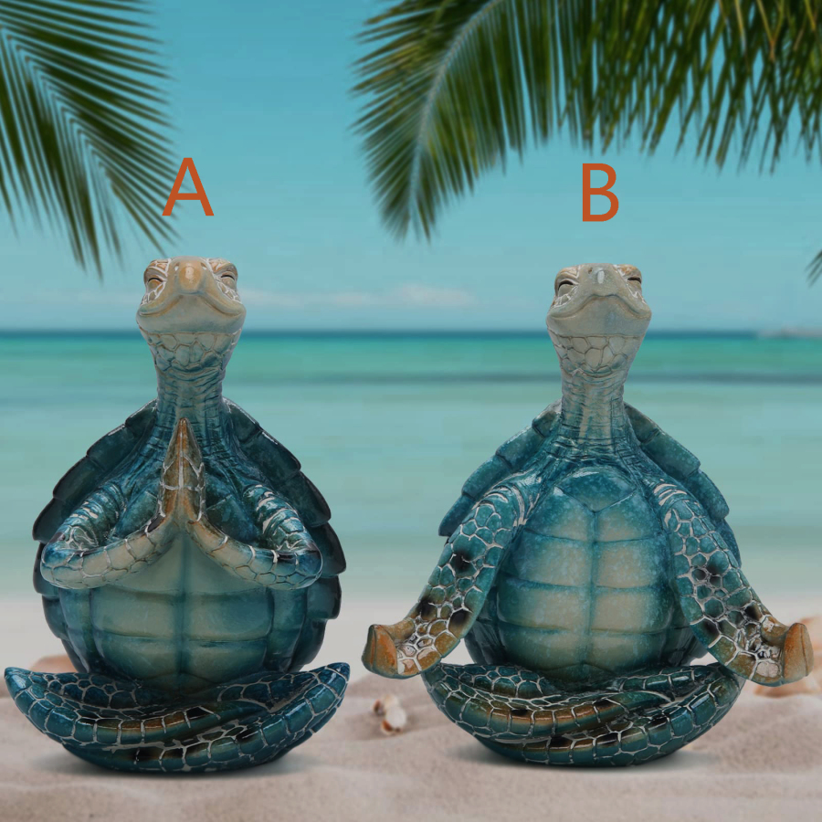 Sea Turtle Yoga Statue Sea Turtle Meditation Home Decor