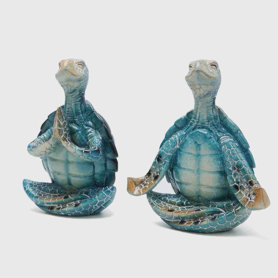 Sea Turtle Yoga Statue Sea Turtle Meditation Home Decor