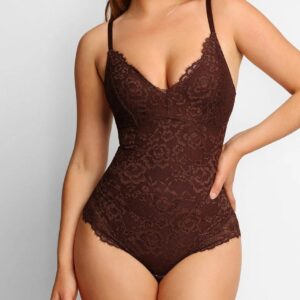 Sexy Lace Deep-V Neck Bodysuits