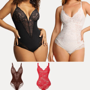 Sexy Lace Deep-V Neck Bodysuits