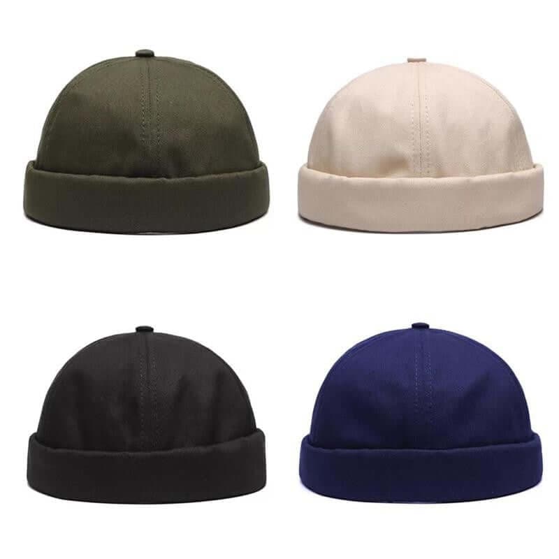 Solid Cotton Adjustable Brimless Caps