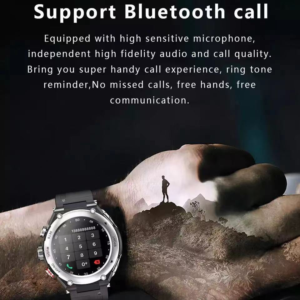 Sports Smartwatch with Wireless Earphones (Works with iPhone & Android)