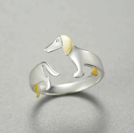 Sterling Silver Sausage Dog Ring