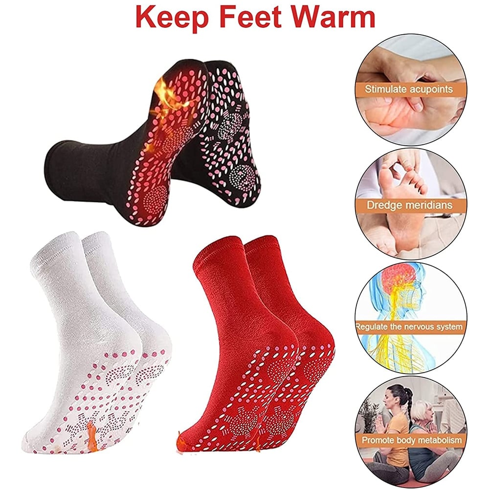 Tourmaline acupressure self-heating shaping socks