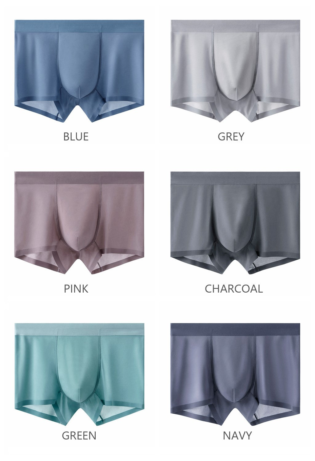 Ultra Thin Ice Silk Seamless Underpants for Men (6-Pack)  JEWYEE 1118