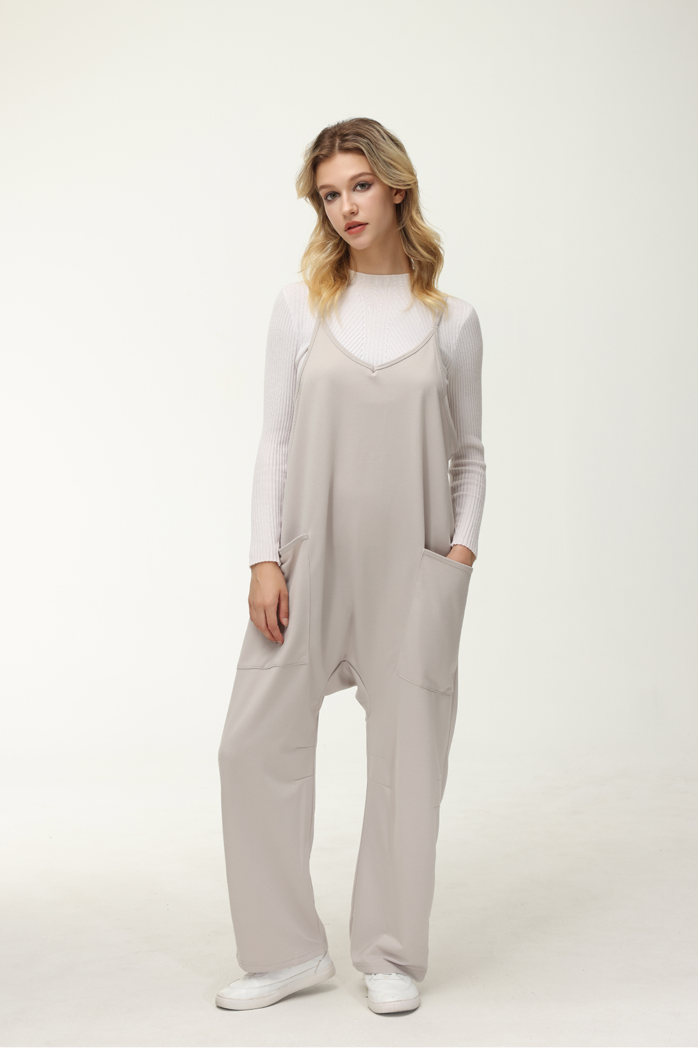 Womens Casual Wide Leg Jumpsuit