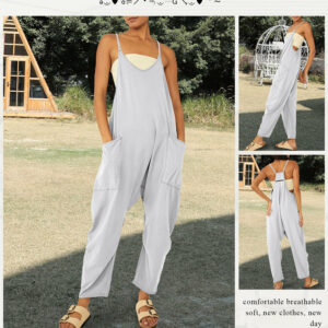 Womens Casual Wide Leg Jumpsuit