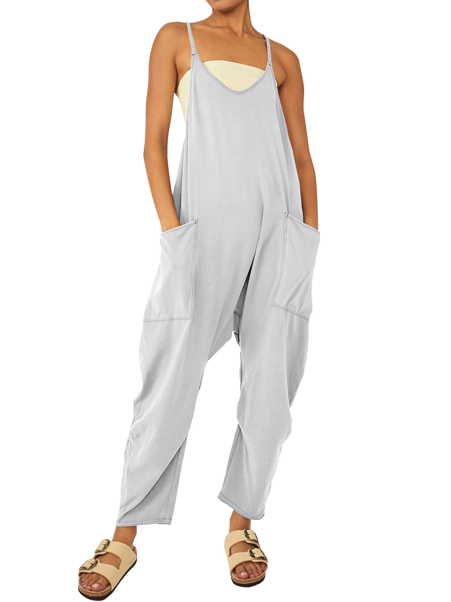 FullOfExpect Womens Casual Wide Leg Jumpsuit