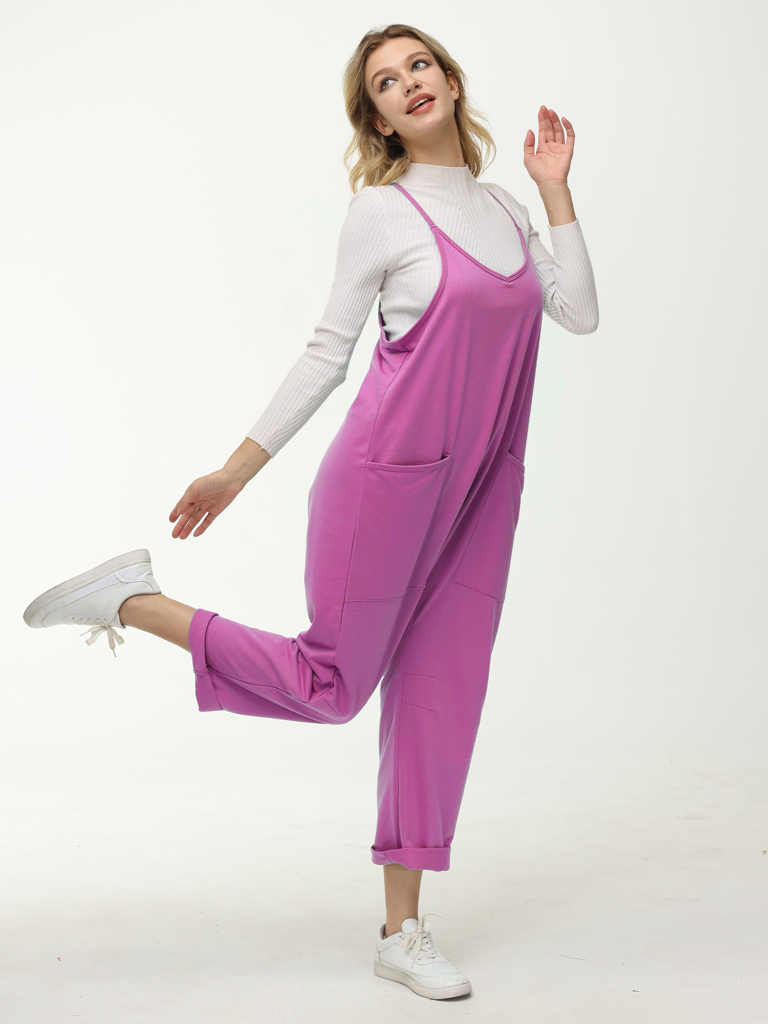 Womens Casual Wide Leg Jumpsuit