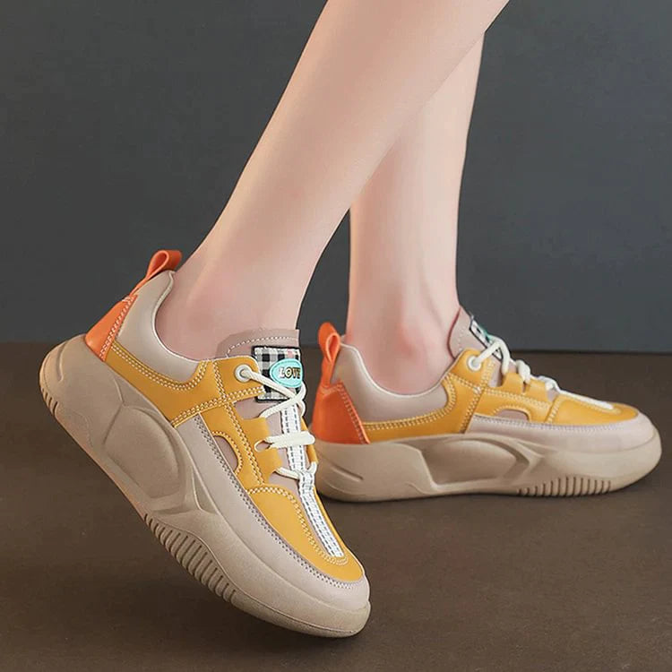 Women's Colorblock Thick Sole Walking Shoes