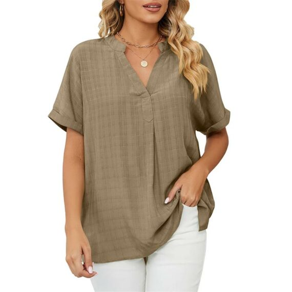 Women's Solid Color Loose Casual Bottoming Shirt