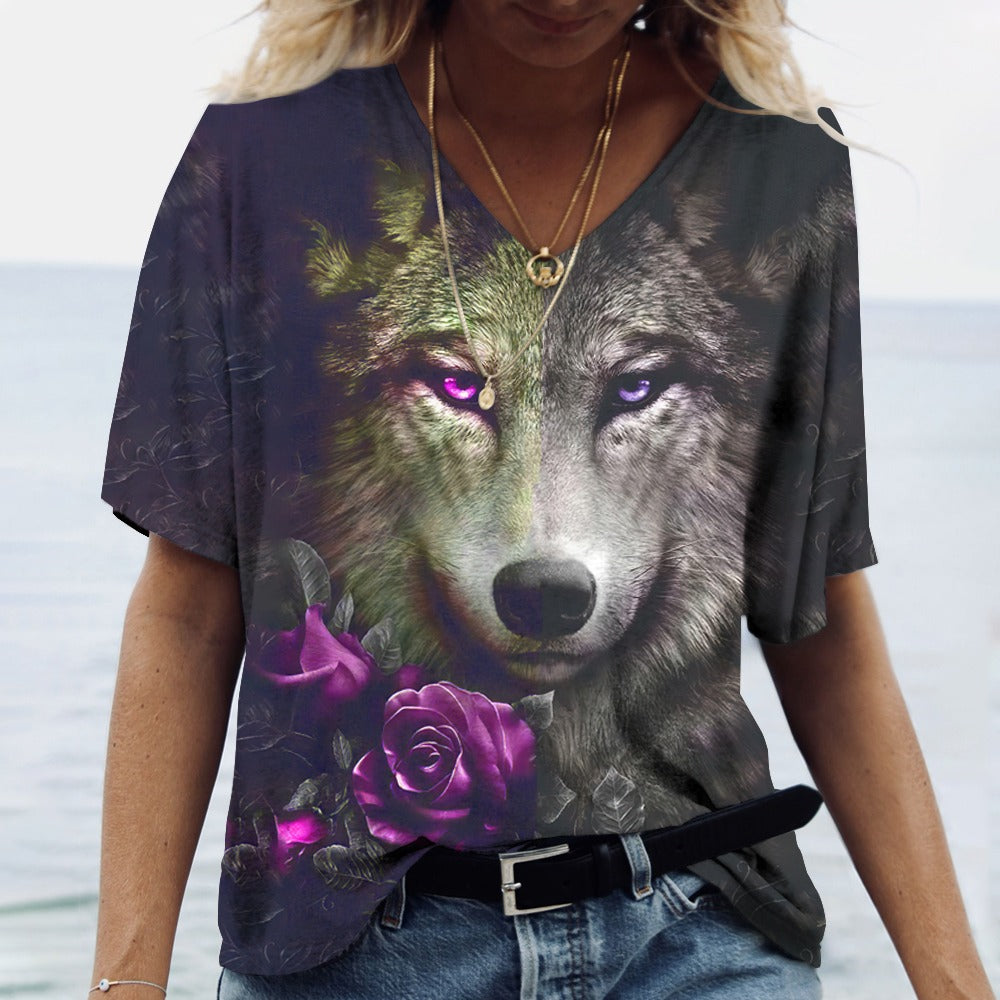 Women's Wolf Short Sleeve Shirt