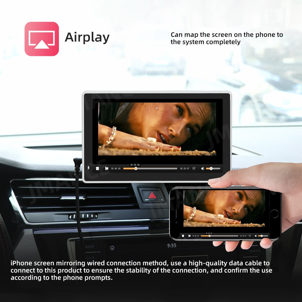 7 Inch Portable Wireless Apple and Android Carplay With Reverse Camera