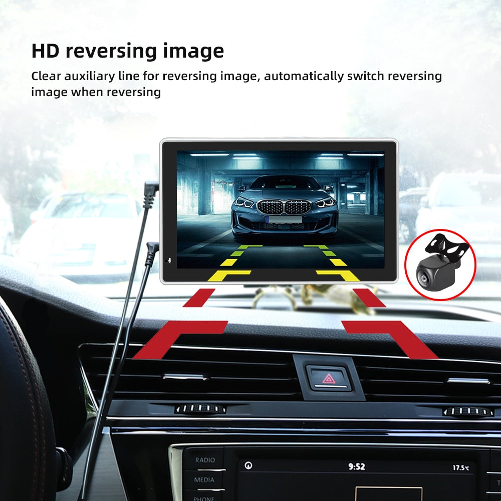 7 Inch Portable Wireless Apple and Android Carplay With Reverse Camera