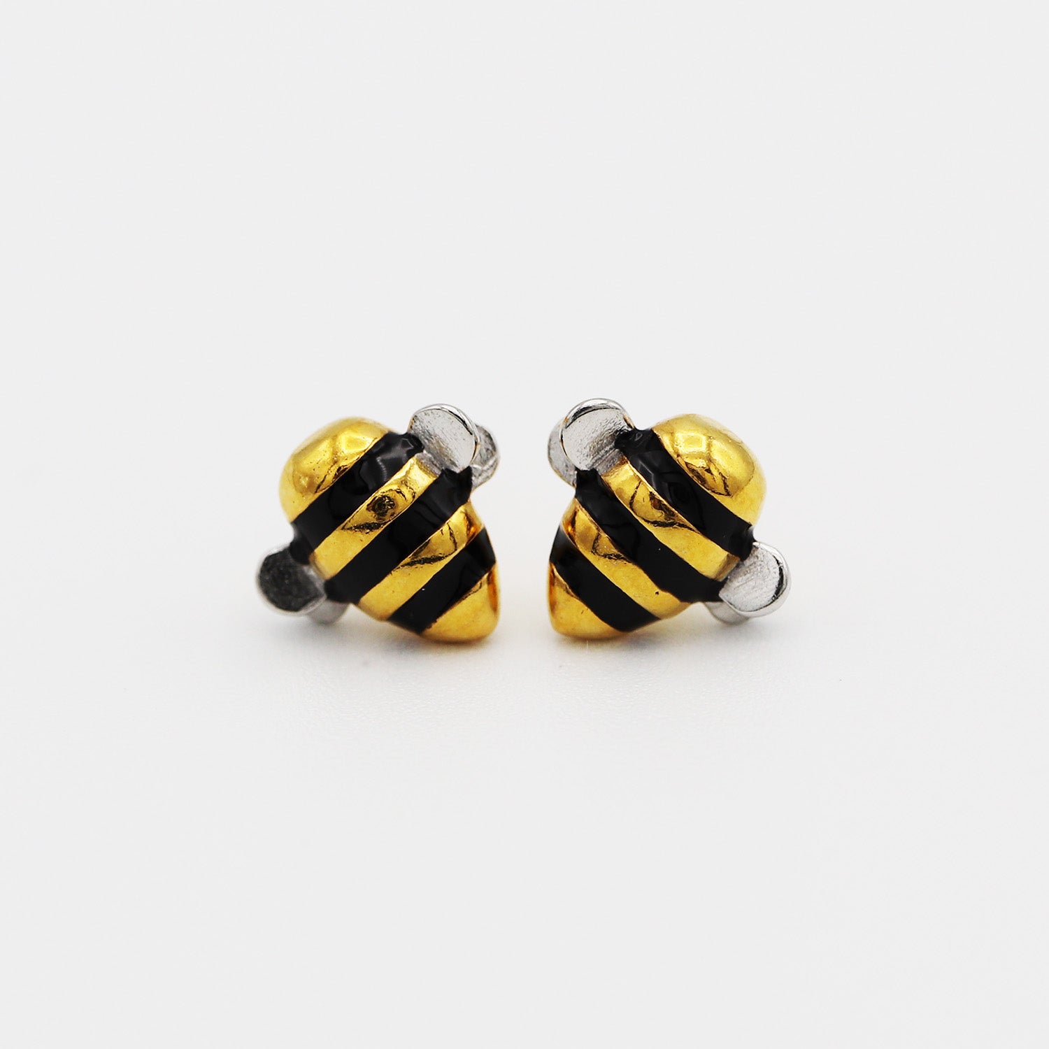 "Bee Inspired" Silver & Gold Bumblebee Earrings