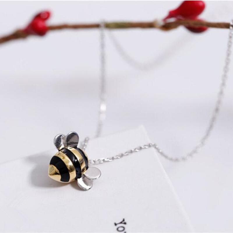 "Bee Inspired" Silver & Gold Bumblebee Necklace