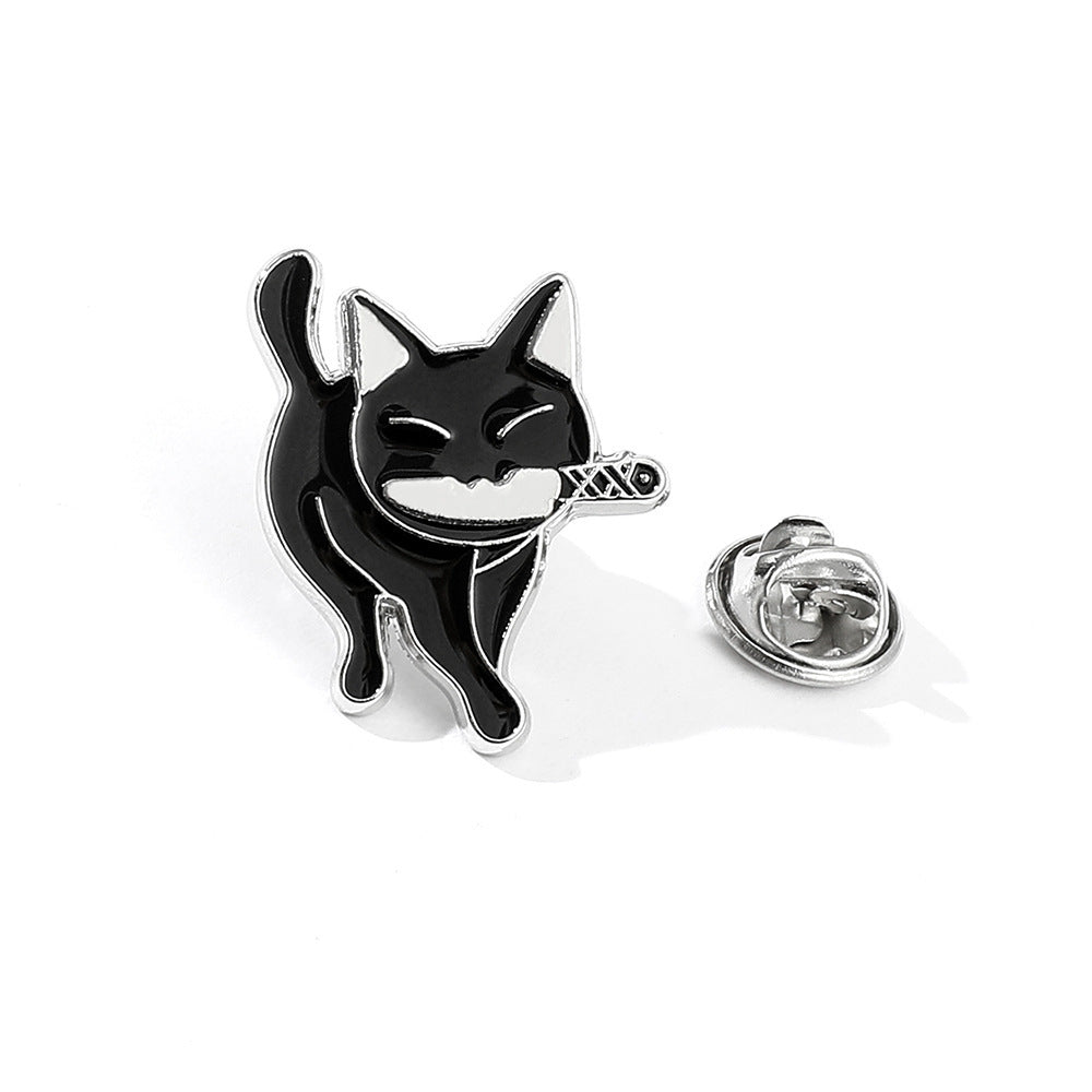 Black Killer Cat Necklace