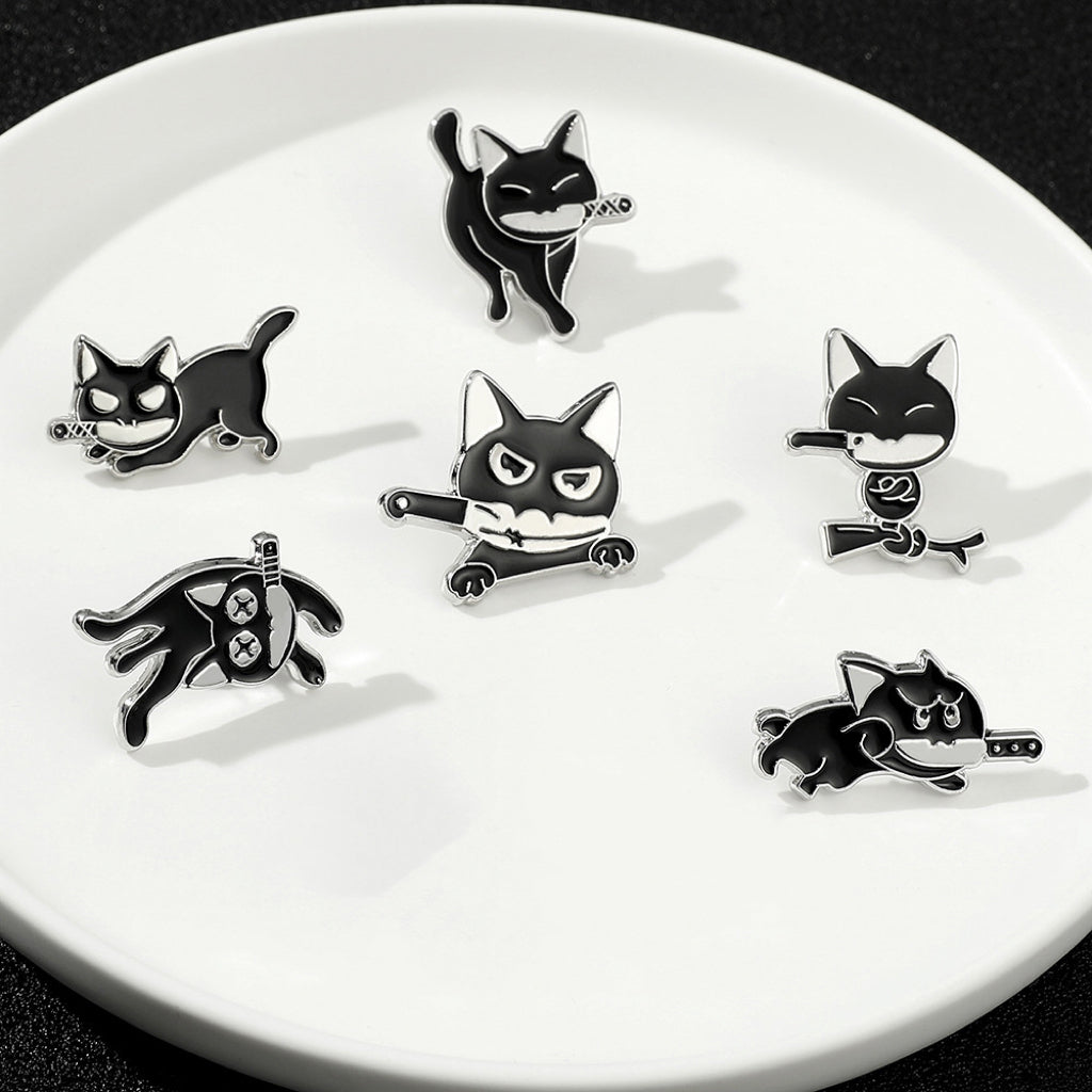 Black Knifecat Brooch - Buy 3 Get 3 Free