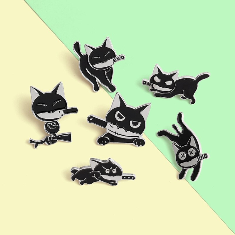 Black Knifecat Brooch - Buy 3 Get 3 Free