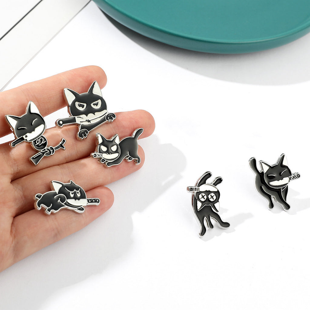 Black Knifecat Brooch - Buy 3 Get 3 Free