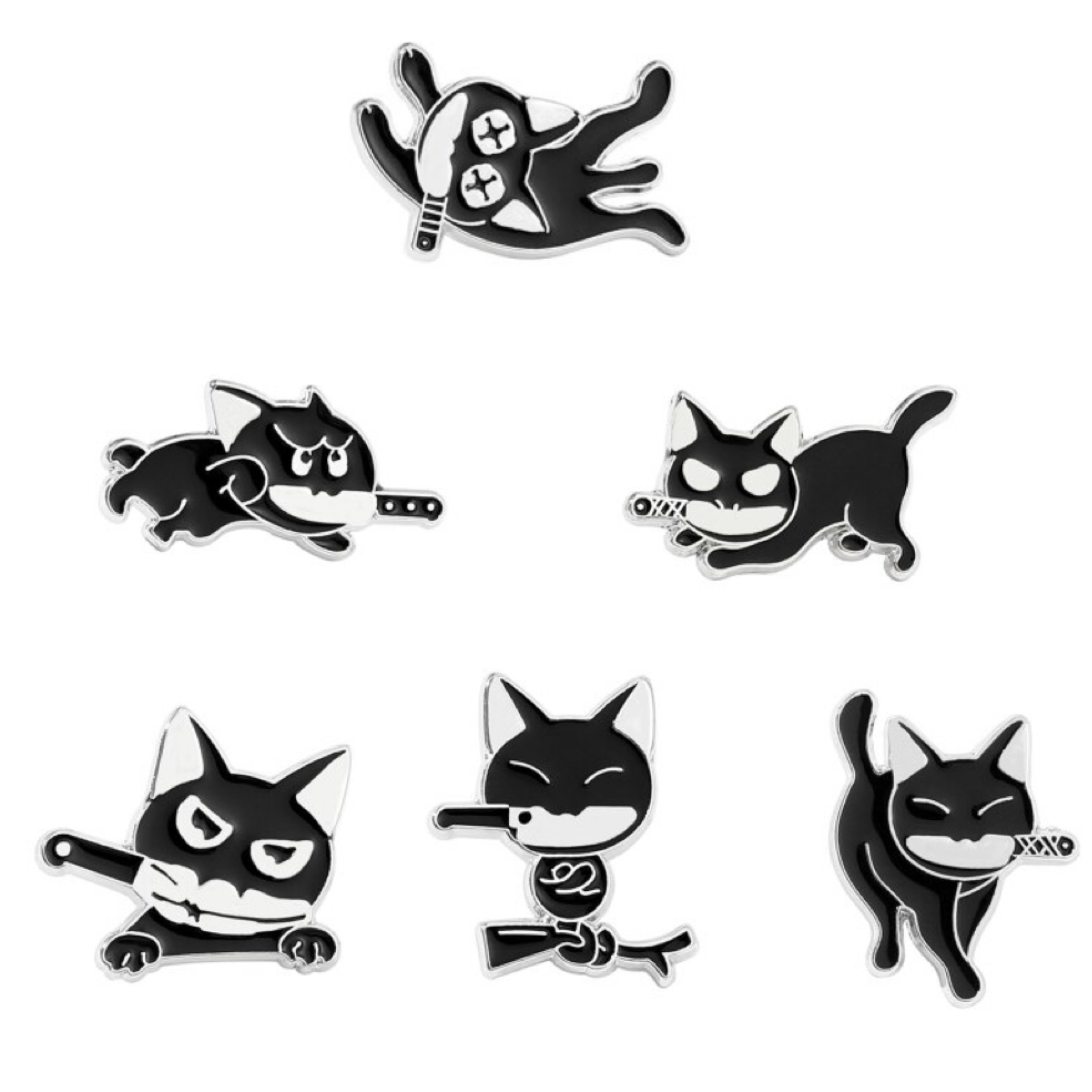 Black Knifecat Brooch - Buy 3 Get 3 Free