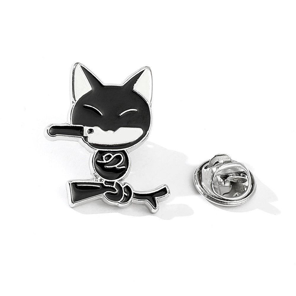 Black Knifecat Brooch - Buy 3 Get 3 Free