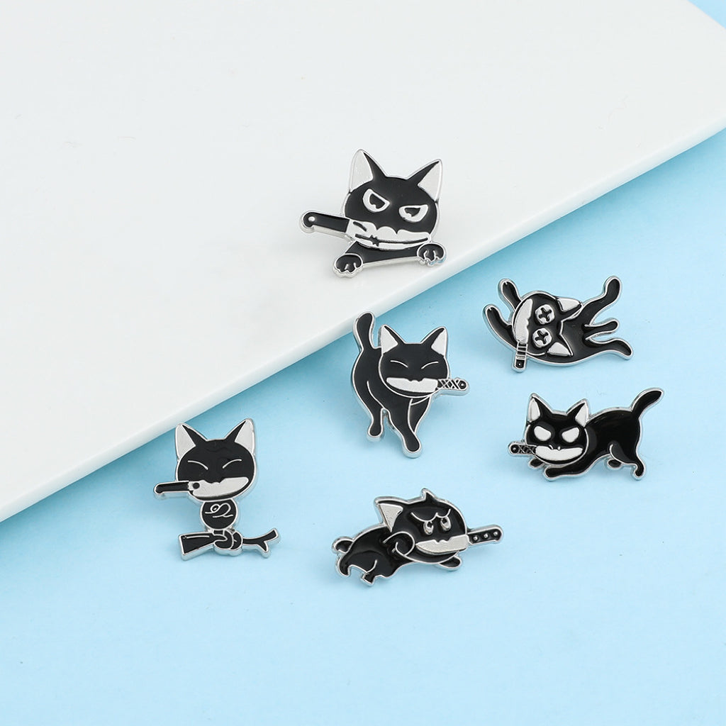 Black Knifecat Brooch - Buy 3 Get 3 Free