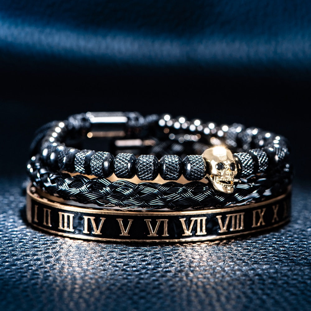 BlackBone - Triple Stack Skull Bracelet