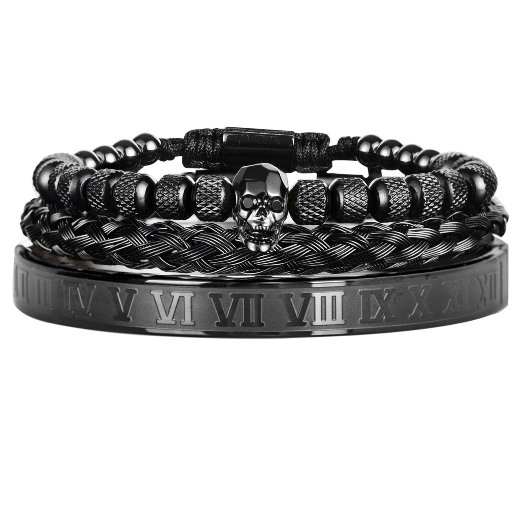 BlackBone - Triple Stack Skull Bracelet