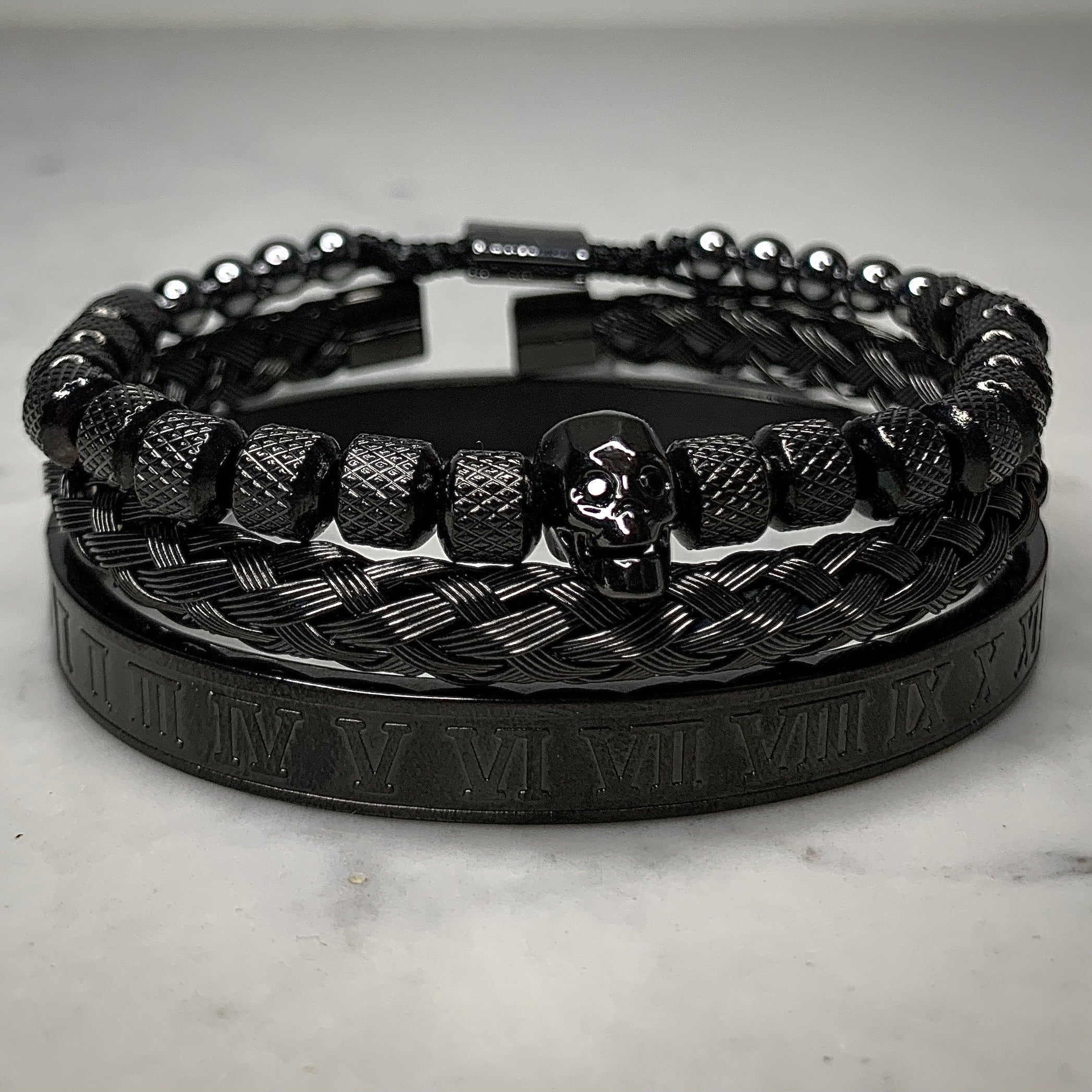 BlackBone - Triple Stack Skull Bracelet