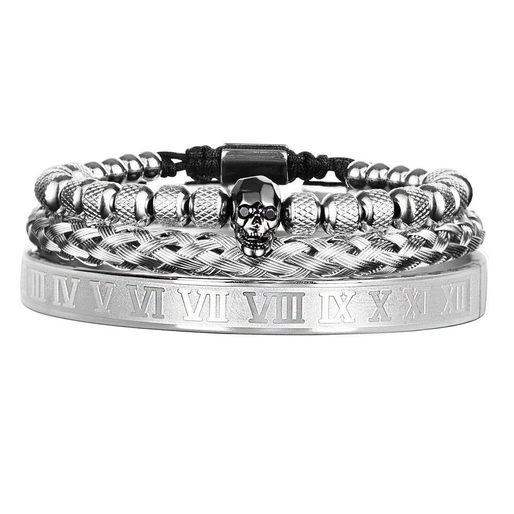 BlackBone - Triple Stack Skull Bracelet