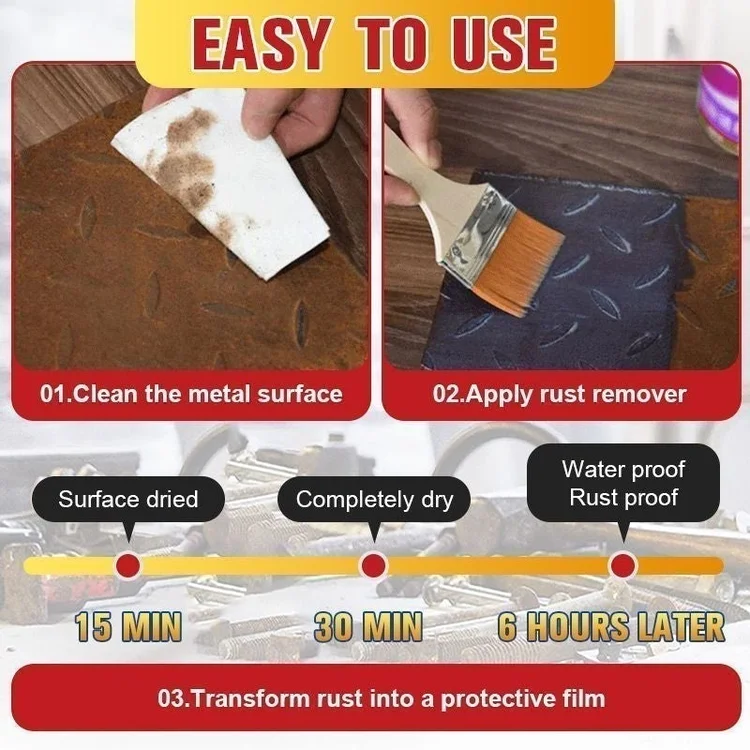 BUY 2 GET 1 FREE - Water-based Metal Rust Remover