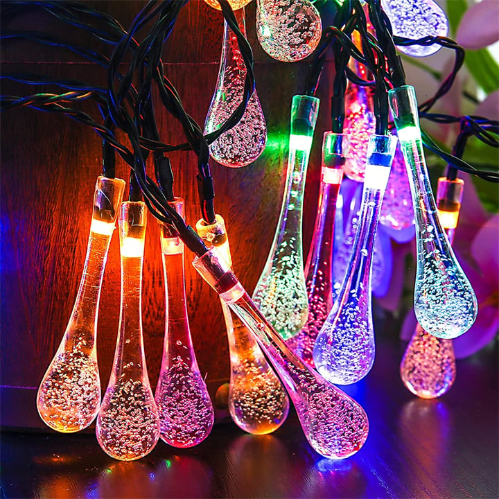 Clear Stock Last Day 70% OFF - 8 Modes Solar Water Drop String Lights