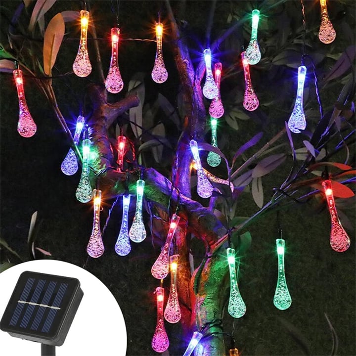 Clear Stock Last Day 70% OFF - 8 Modes Solar Water Drop String Lights