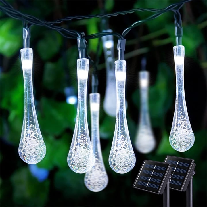 Clear Stock Last Day 70% OFF - 8 Modes Solar Water Drop String Lights