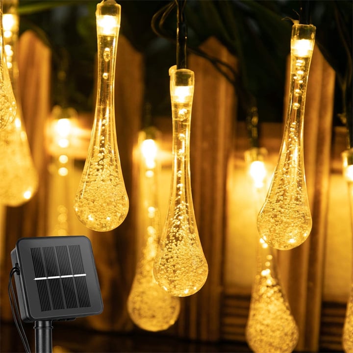 Clear Stock Last Day 70% OFF - 8 Modes Solar Water Drop String Lights