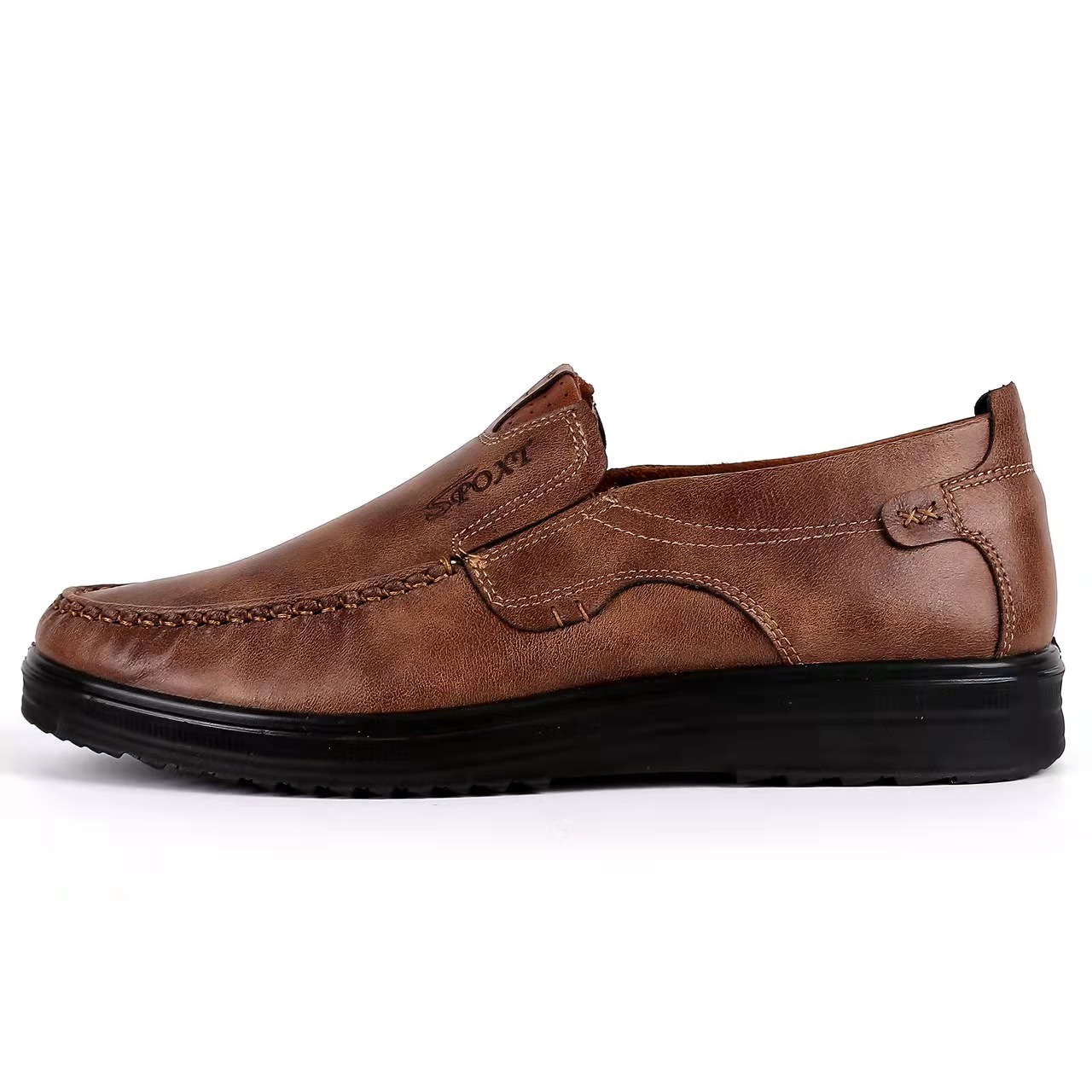 DRESSYE Mens Soft Insole Casual Comfortable Leather Slip On Loafers