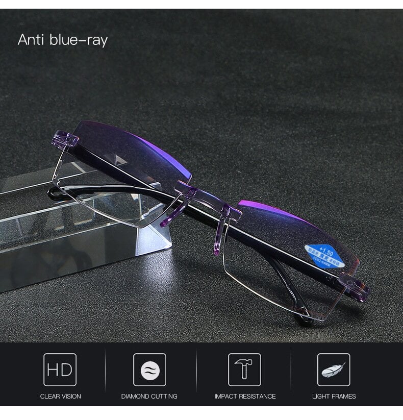 FoldFlat Sapphire High Hardness Anti-blue Progressive Far And Near Dual-Use Reading Glasses